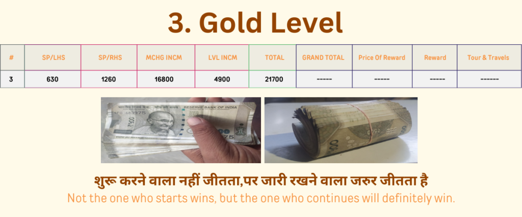 Gold level income of divided legend company