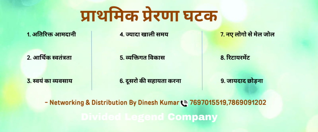 Prathmik prerna ghatak, why network marketing